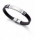 PULSERA  ACERO Y CAUCHO NEGRO SR FASHION