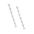 Pendientes Largos de Plata con 7 Circonitas