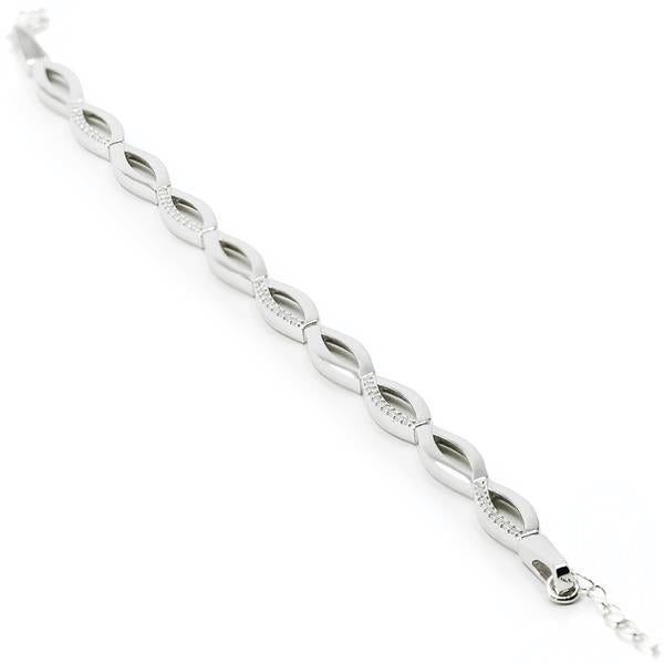Pulsera de Plata Diseño Olas con Circonitas