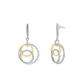 Pendientes Colgantes de Plata Aros Bicolor