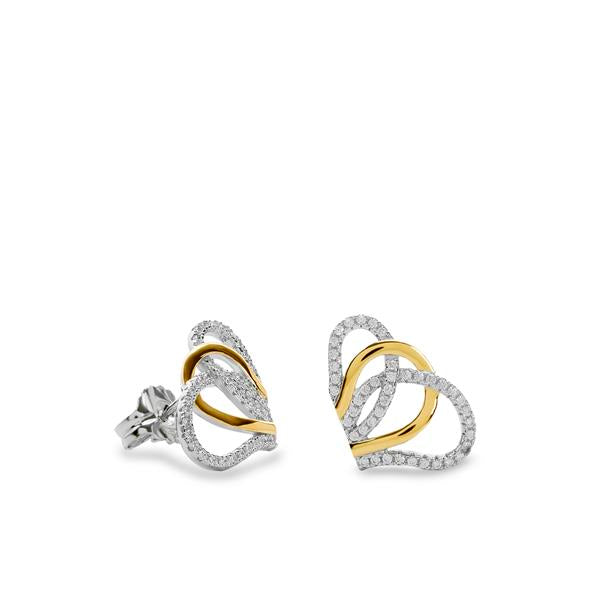 Pendientes de Plata Bicolor Forma W