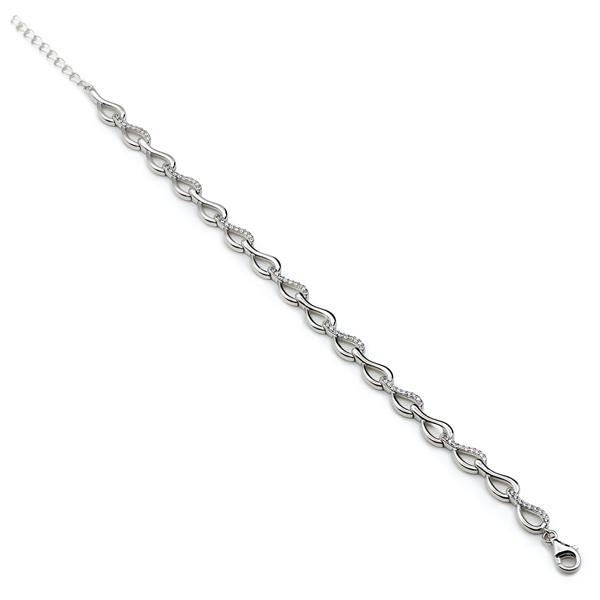Pulsera de Plata Diseño Gotas con Circonitas