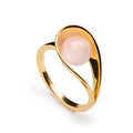 Sortija de Plata Chapada con Bola Rosa