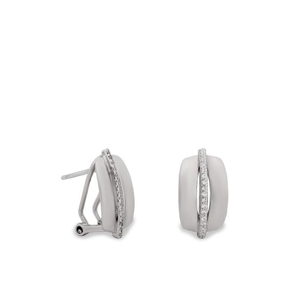 Pendientes de Plata Línea Fina con Circonitas
