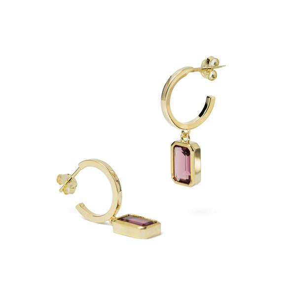 Pendientes Colgantes de Plata con Piedra Lila