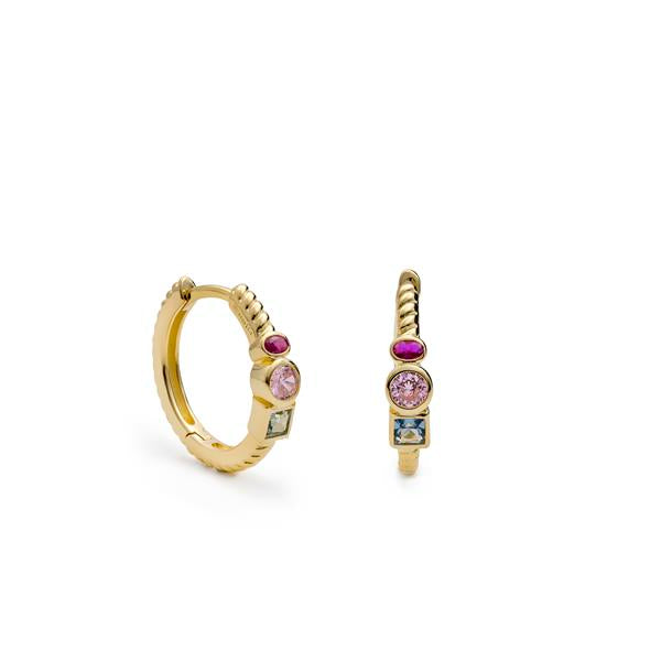 Pendientes Criollas Colgantes de Plata Chapada Rosa