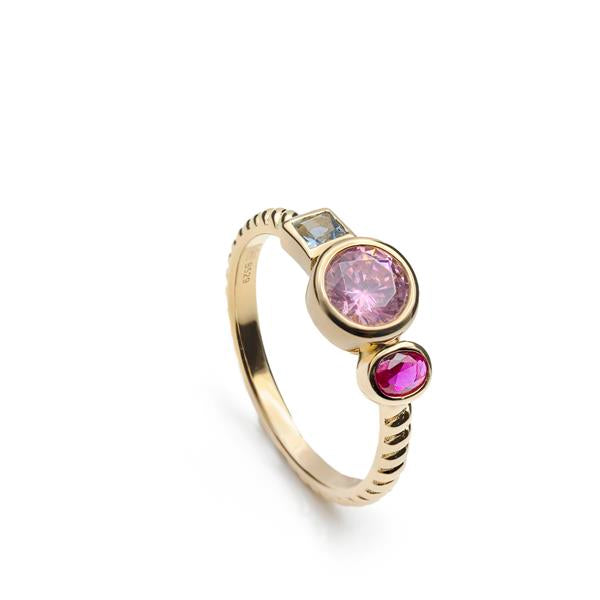 Sortija de Plata Diseño Cordón Rosa