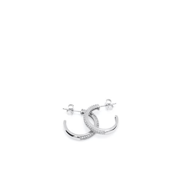 Pendientes Criollas de Plata con Circonitas y Cierre Presión