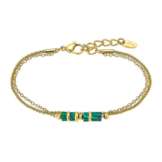 PULSERA LOTUS STYLE CADENAS ACERO BAÑO ORO