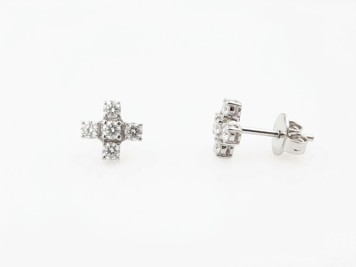 PENDIENTES ORO BLANCO CON DIAMANTES, 0.13