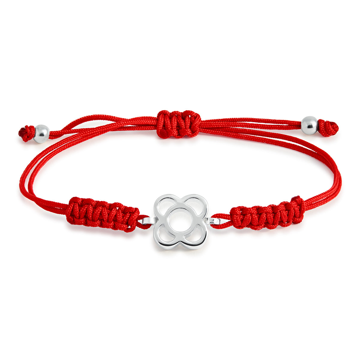 PULSERA PLATA MACRAME PANOT ROJA