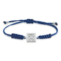 PULSERA PLATA MACRAME AZUL