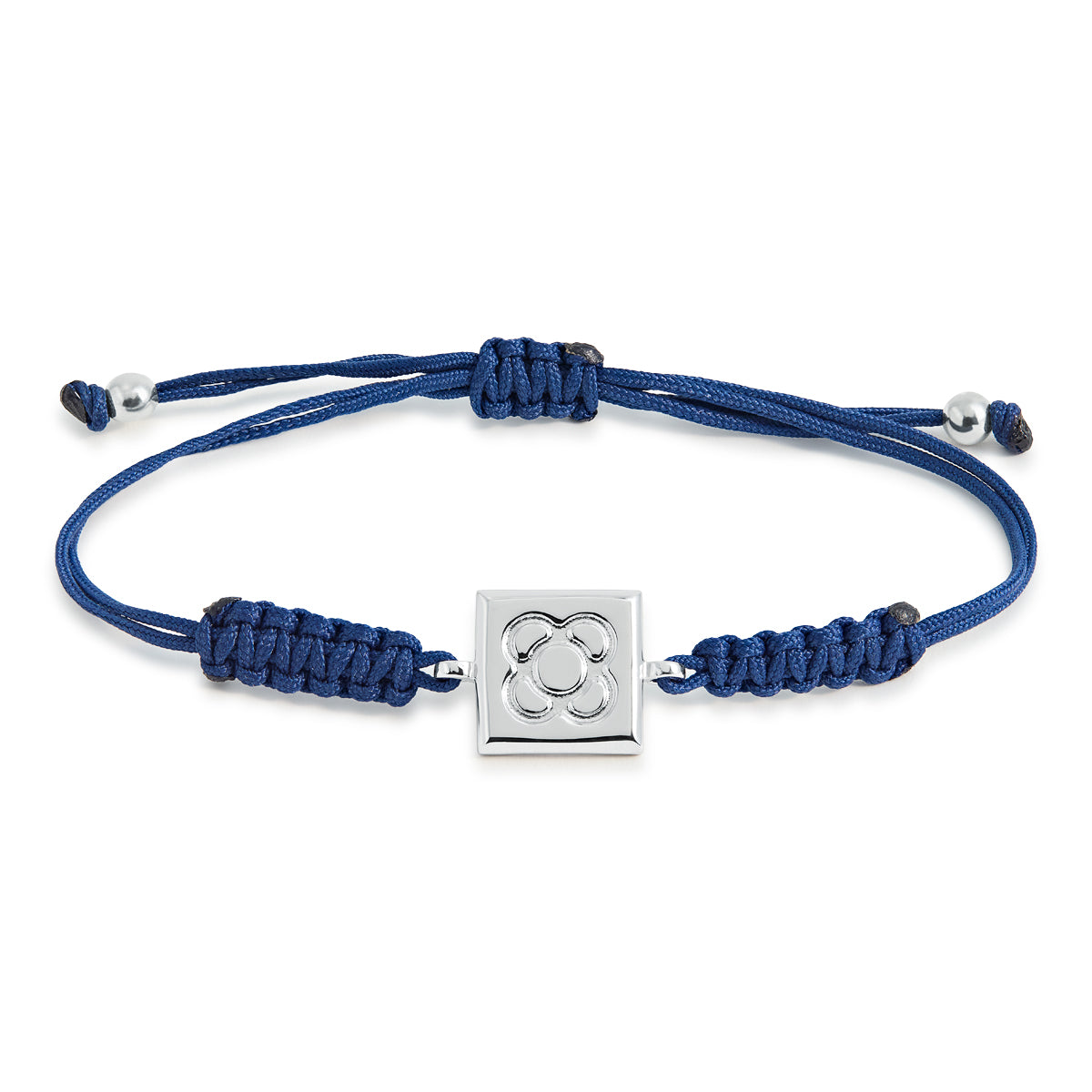 PULSERA PLATA MACRAME AZUL
