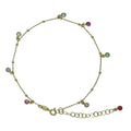 TOBILLERA PLATA CHAPADA CON COLGANTES
