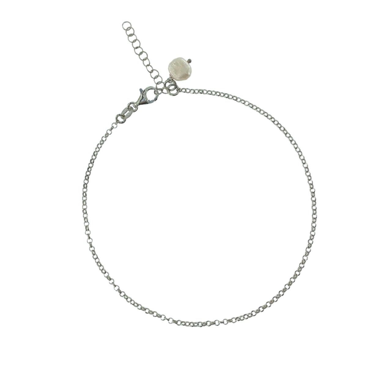 TOBILLERA PLATA PERLA