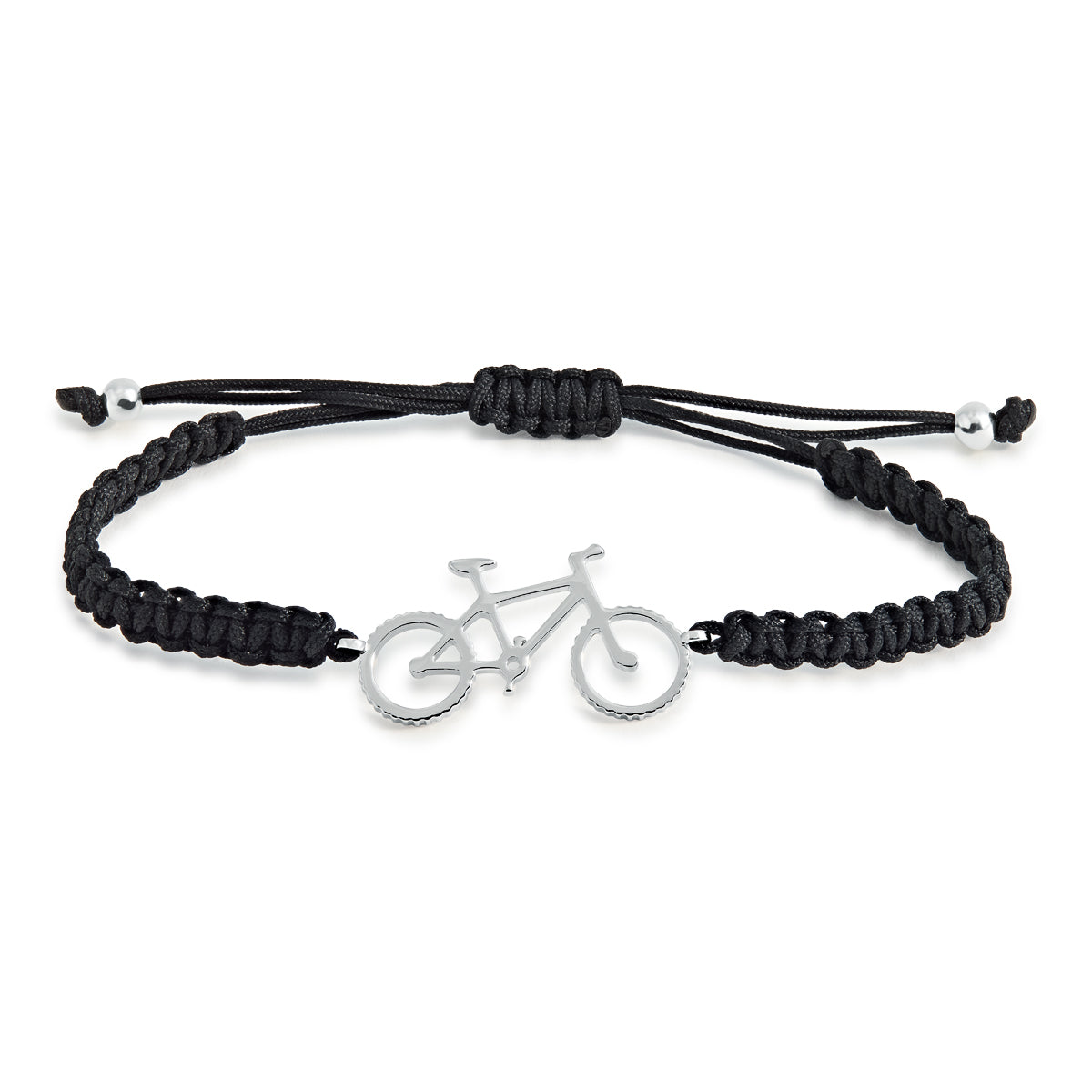 PULSERA PLATA MACRAME BICICLETA BTT