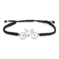 PULSERA PLATA MACRAME NEGRA BICICLETA