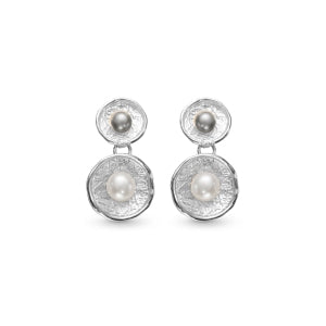 PENDIENTES PLATA COLGANTES REDONDOS PERL