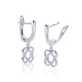 PENDIENTES PLATA COLGANTES FLOR CALADA