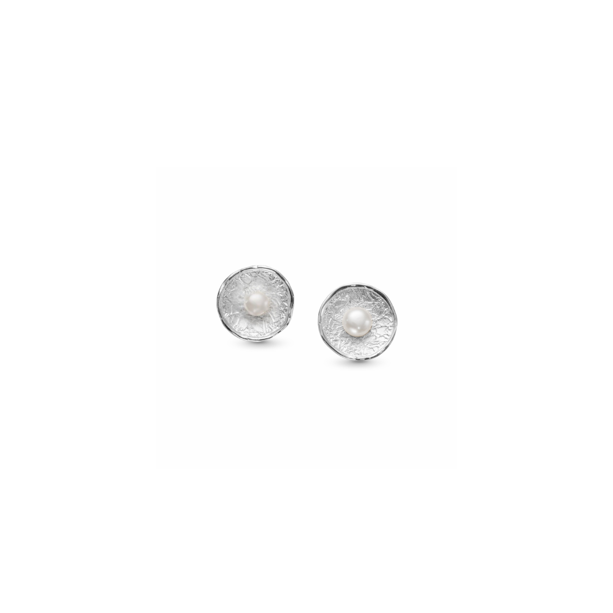 PENDIENTES PLATA REDONDLOS PERLA PEQUE
