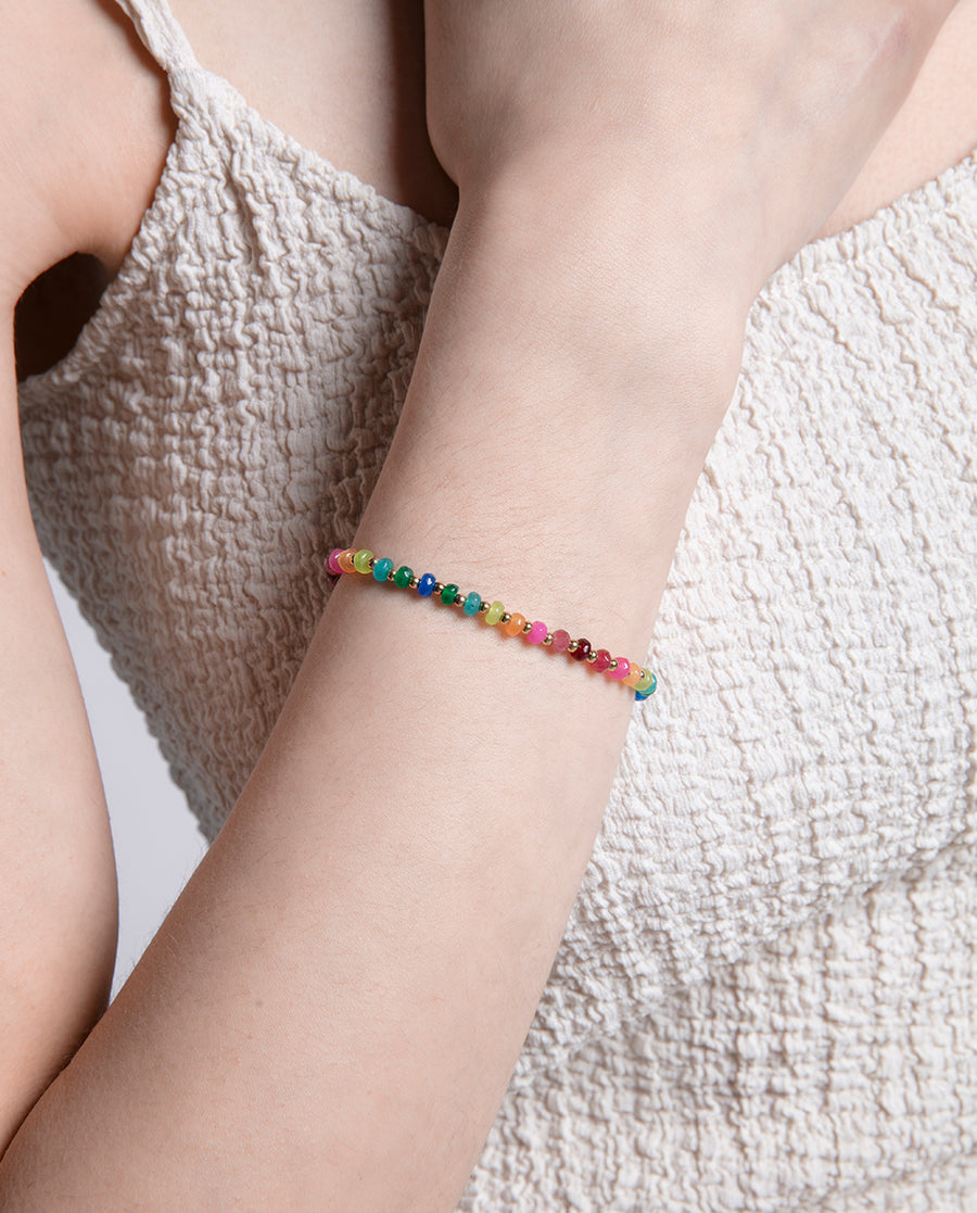PULSERA ACERO CHAPADA, CRISTAL FASHION