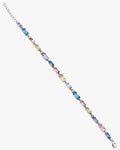 Pulsera de Plata con Piedras Rectangulares de Color