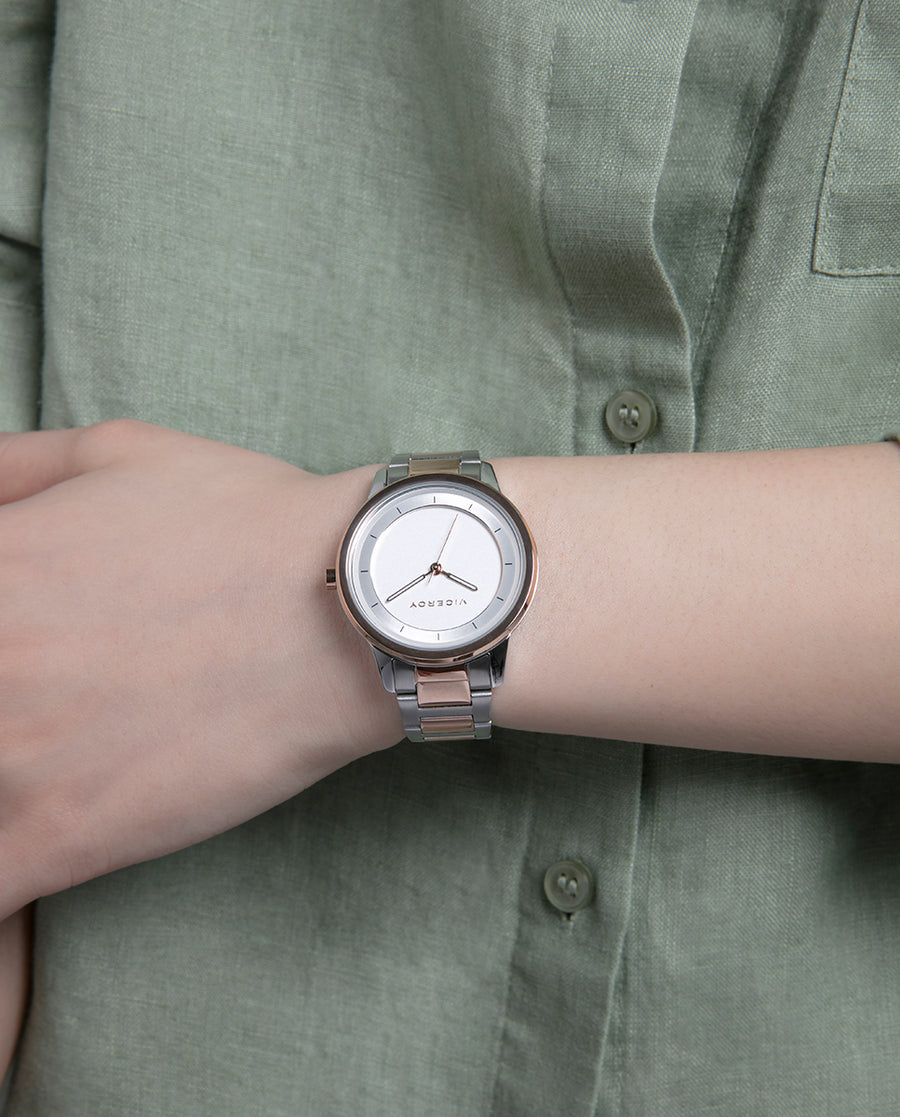 Reloj Viceroy mujer elegante bicolor con tres agujas -401230-06
