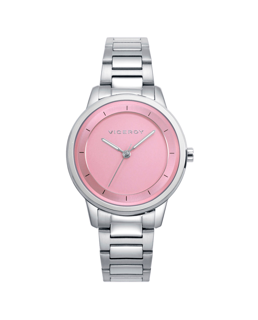 Reloj Viceroy mujer de acero inoxidable con esfera rosa de cuarzo - 401230-76