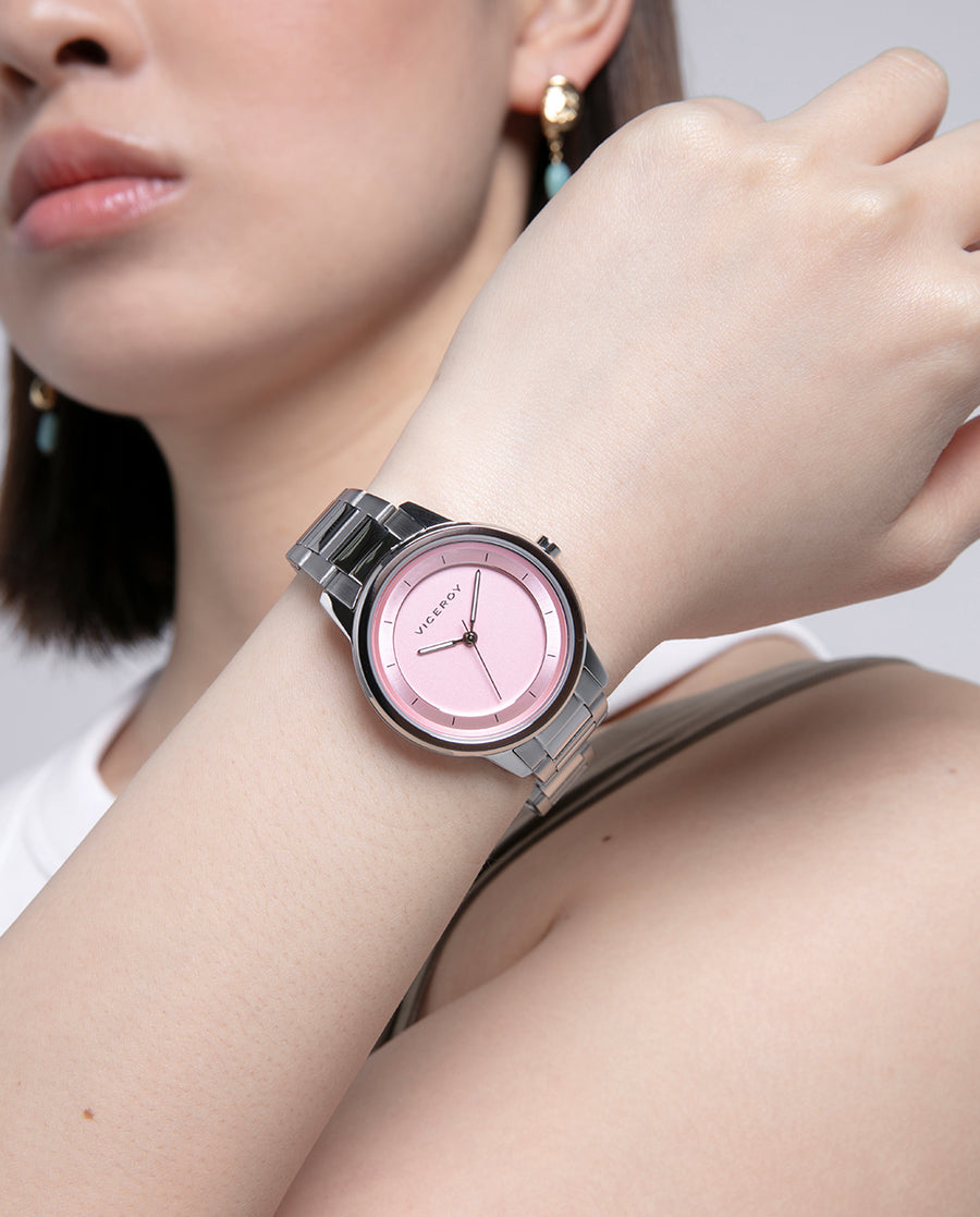 Reloj Viceroy mujer de acero inoxidable con esfera rosa de cuarzo - 401230-76