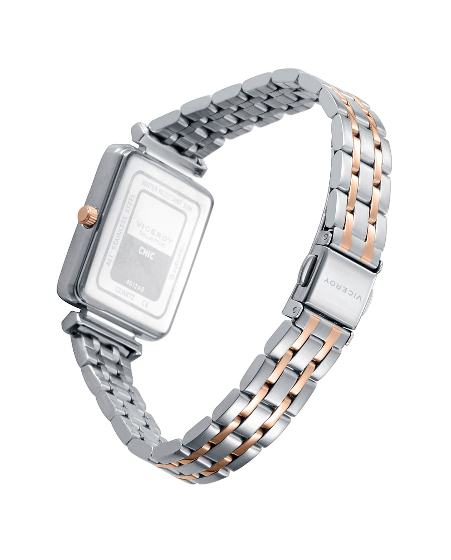 Reloj Viceroy Mujer bicolor de acero e IP rosa de cuarzo -401240-57