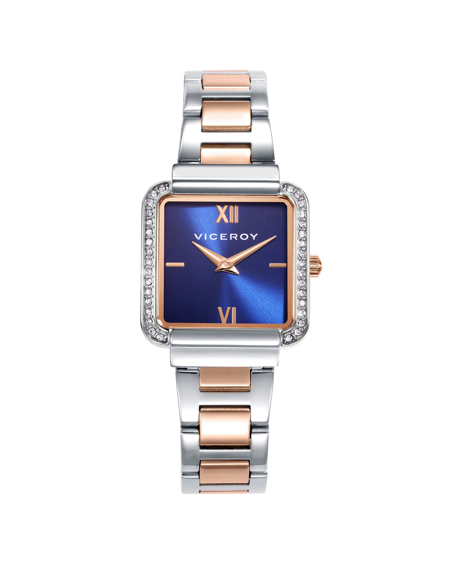 Reloj Viceroy mujer de acero bicolor IP rosa con circonitas Ref. 401244-33