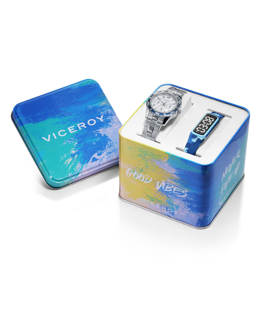 Reloj Viceroy Next niño multifunción pack pulsera azul camuflaje Ref. 401269-05