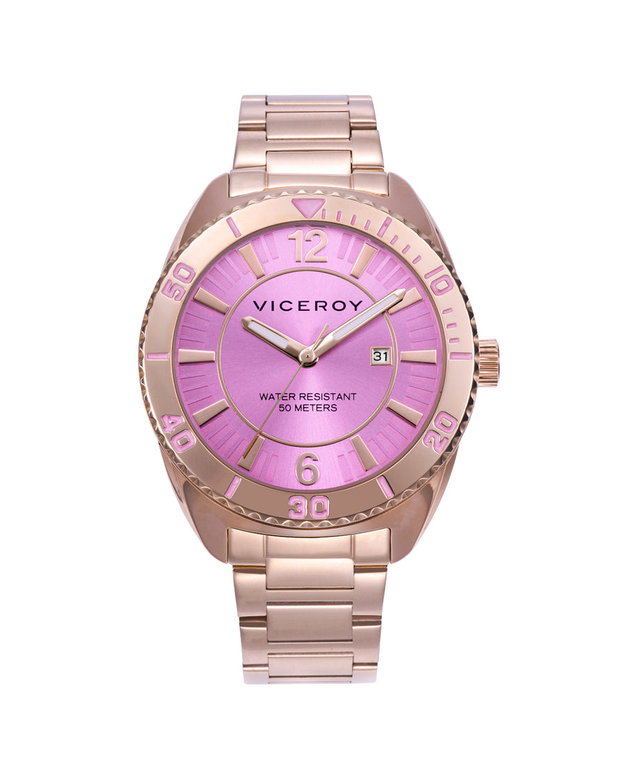 Reloj Viceroy mujer de acero IP rosa minimalista - 401290-75