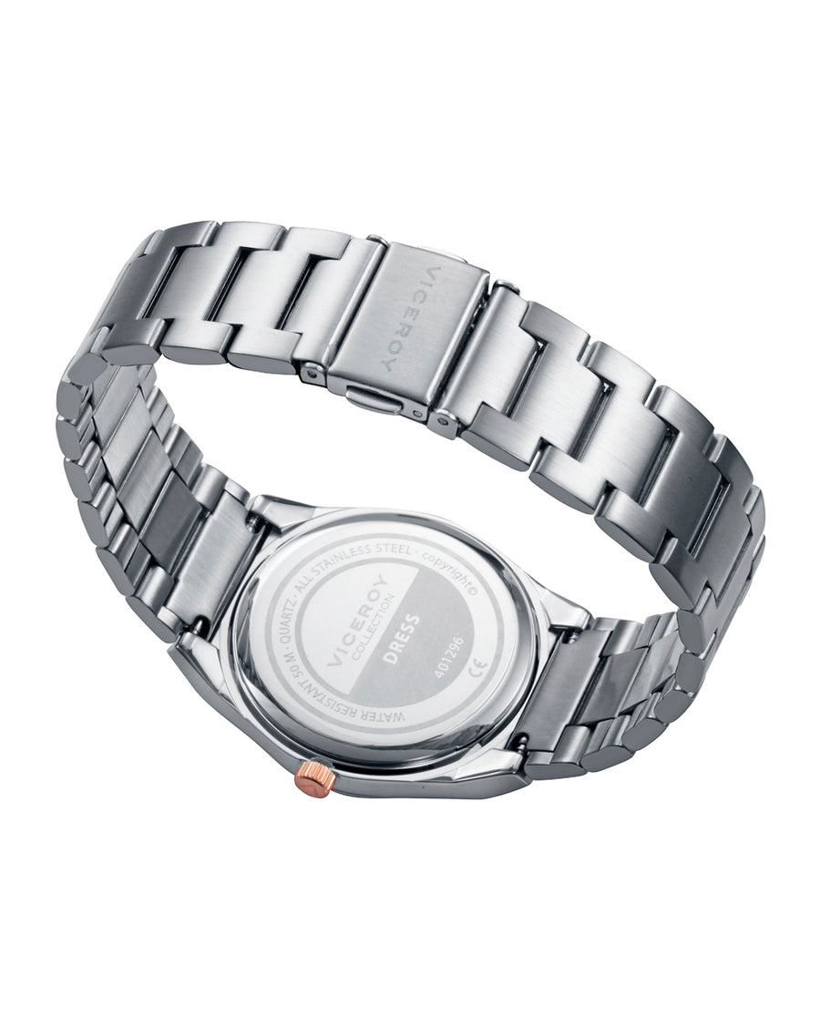 Reloj Viceroy mujer bicolor de acero e IP rosa esfera azul - 401296-37
