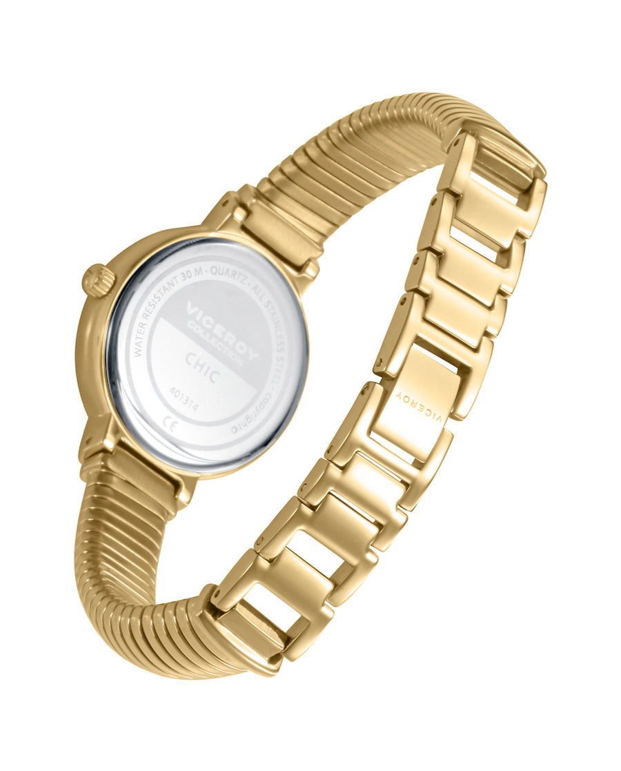 Reloj Viceroy mujer de acero IP dorado con esfera oscura Ref. 401314-67