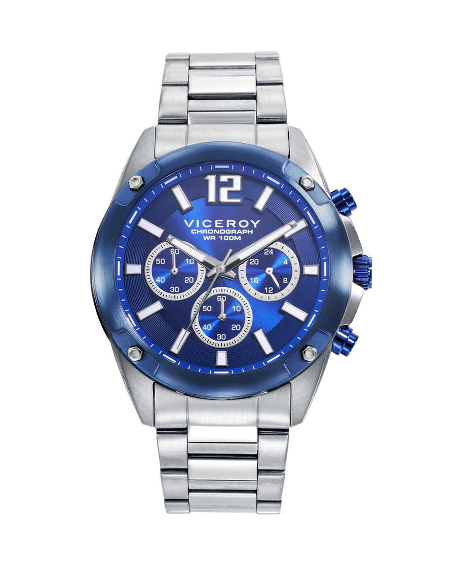 Reloj Viceroy hombre deportivo bisel IP azul sumergible 10 ATM Ref. 401397-35