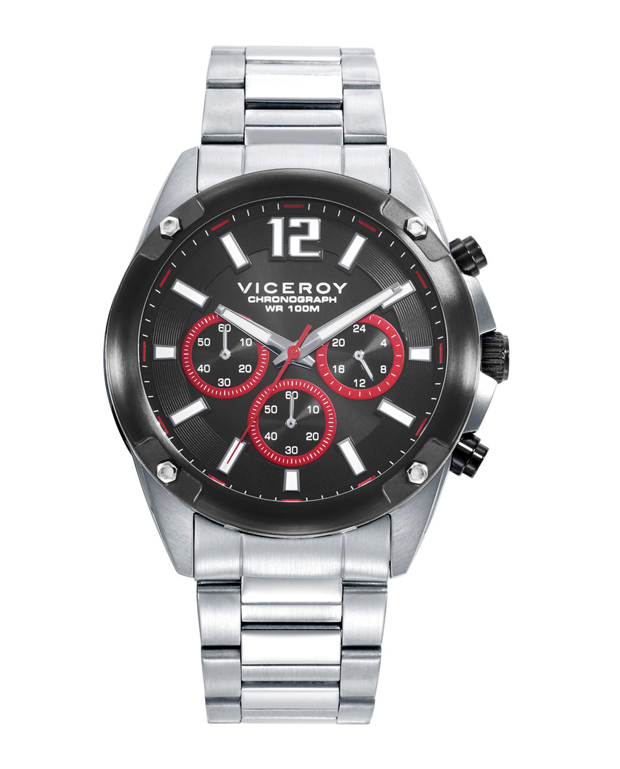 Reloj Viceroy hombre deportivo bisel IP negro sumergible 10 ATM Ref. 401397-55