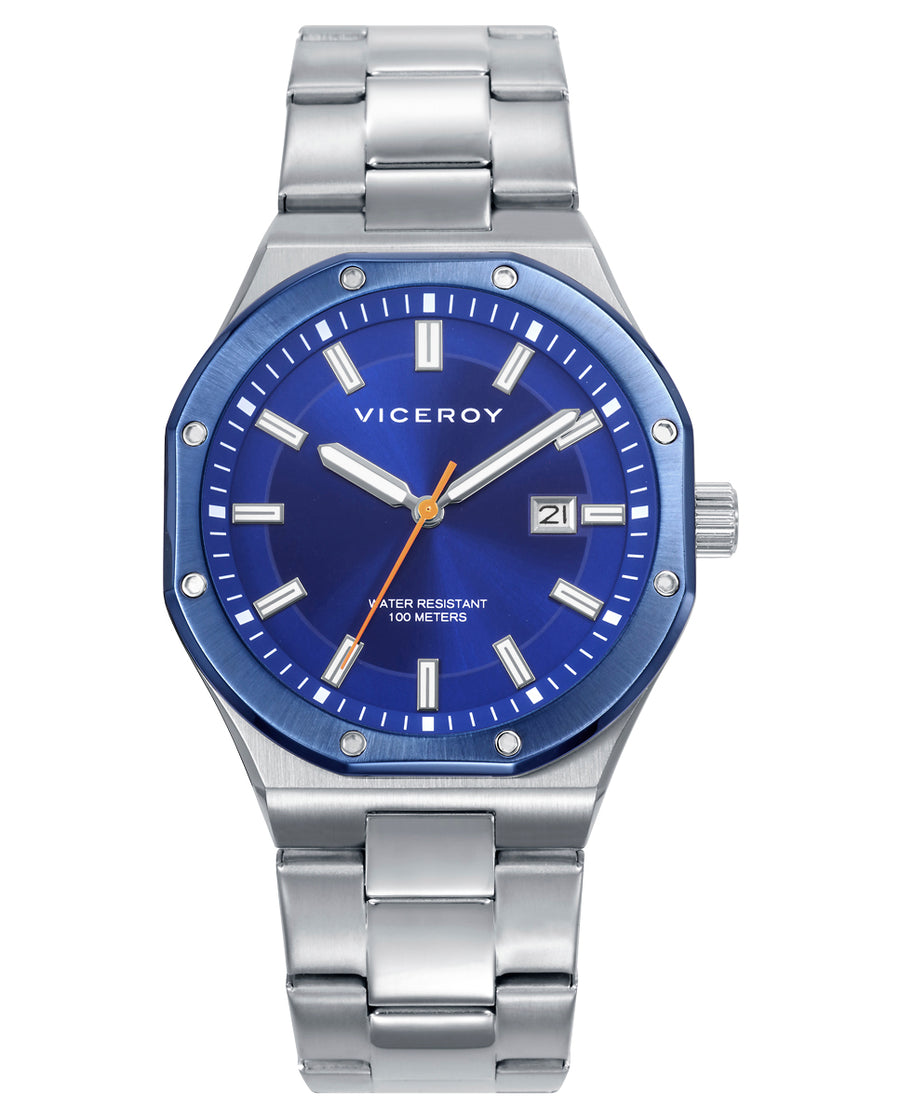Reloj Viceroy hombre deportivo de acero IP azul 10 ATM - 401459-37