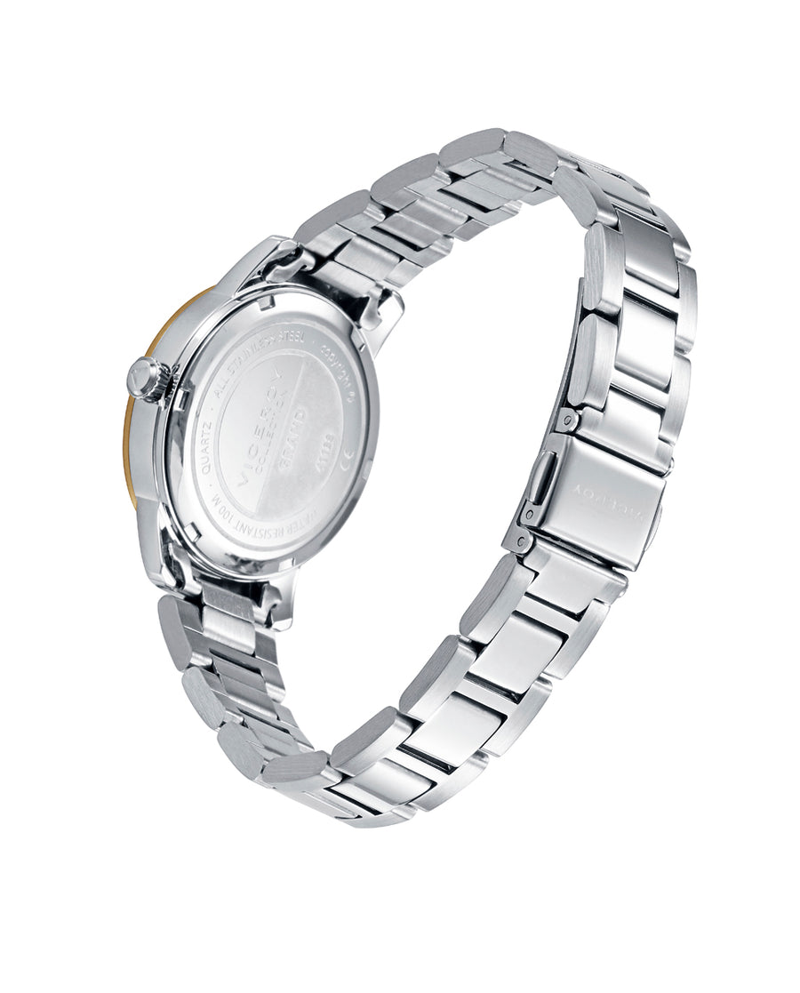 Reloj Viceroy de acero con bisel e índices dorados Ref. 41138-83