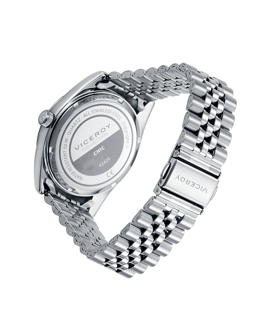 Reloj Viceroy hombre Chic de acero esfera verde bisel dorado Ref. 42425-63