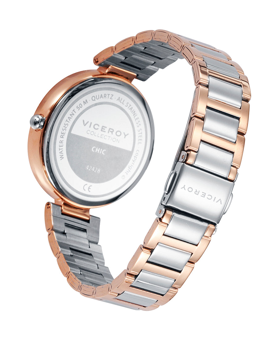 Reloj Viceroy mujer Chic de acero bicolor e IP rosa de cuarzo - 42428-73