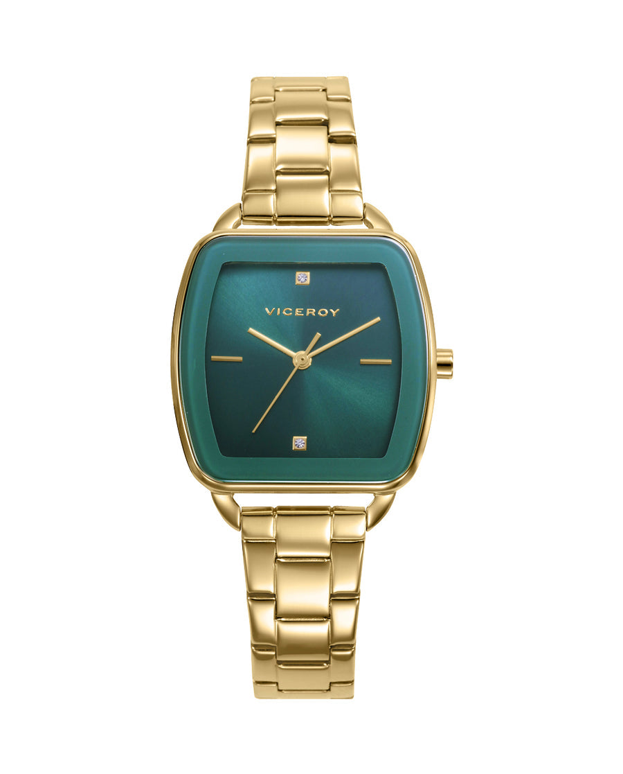 Reloj Viceroy mujer Chic de acero IP dorado esfera verde Ref. 42454-67