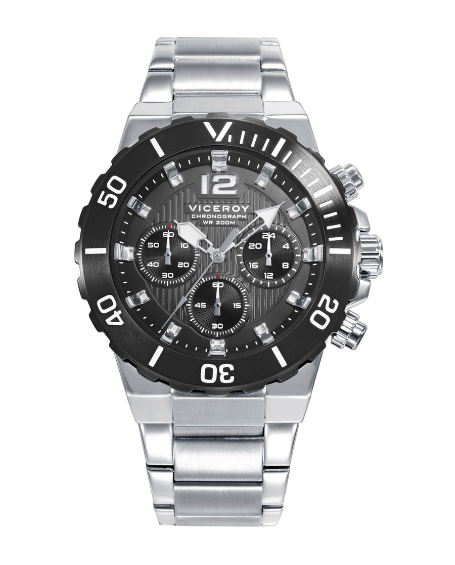 Reloj Viceroy hombre deportivo de acero bisel negro - 45007-55