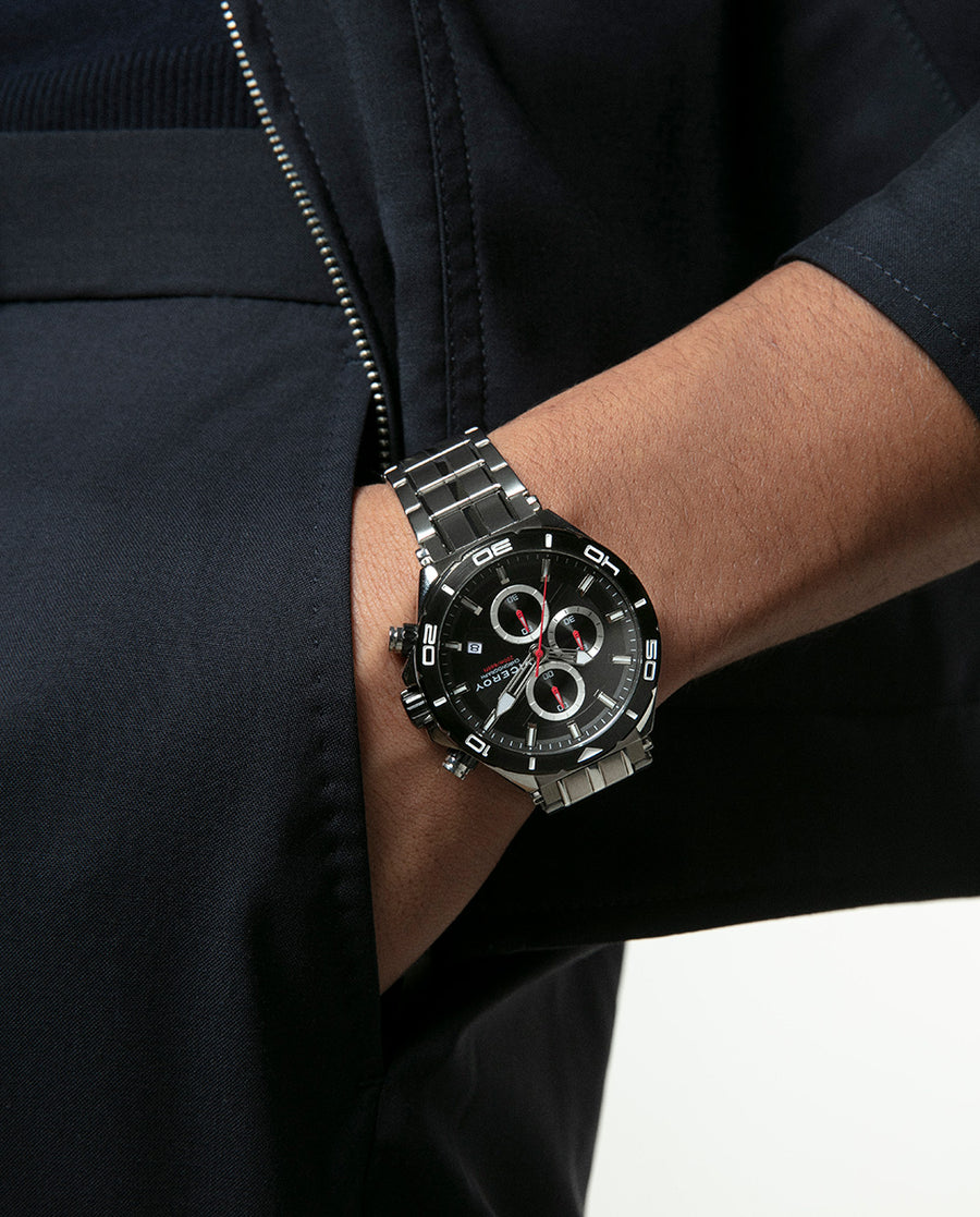 Reloj Viceroy hombre deportivo de acero bisel negro - 46841-57
