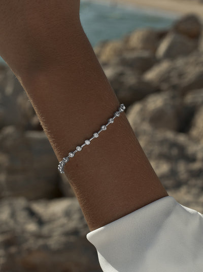 Pulsera de Plata con Circonitas Redondas
