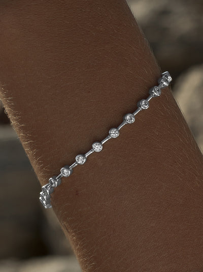 Pulsera de Plata con Circonitas Redondas