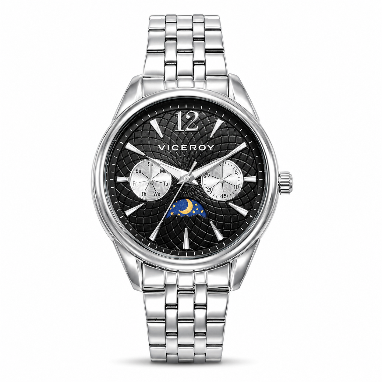 Reloj Viceroy mujer de acero esfera negra sumergible 5 ATM Ref. 401236-55