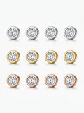 JOYERIA ACERO PENDIENTES CIRCON CHA.BLA