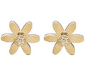JOYERIA ACERO PENDIENTES DORADOS FLOR
