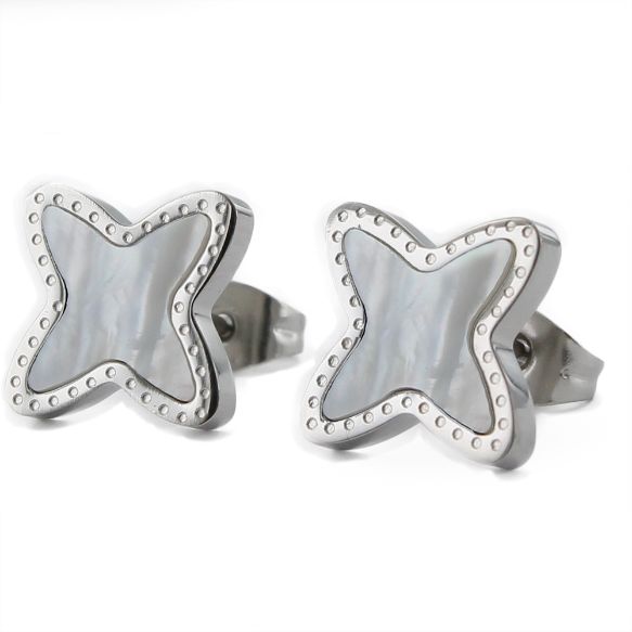 JOYERIA ACERO PENDIENTES ESTRELLA NACAR